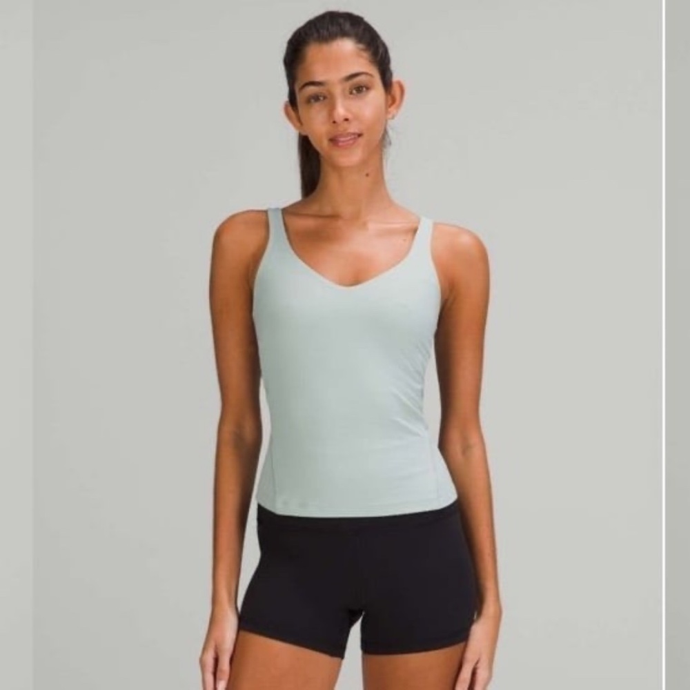 Size 4 lululemon align waist tank silver blue